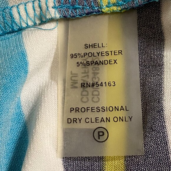 Calvin Klein Cold Shoulder Shift Dress Size 14 Striped Career Coastal Cruise - Picture 6 of 6